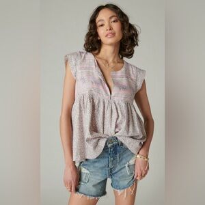Lucky Brand Pink Floral Blouse